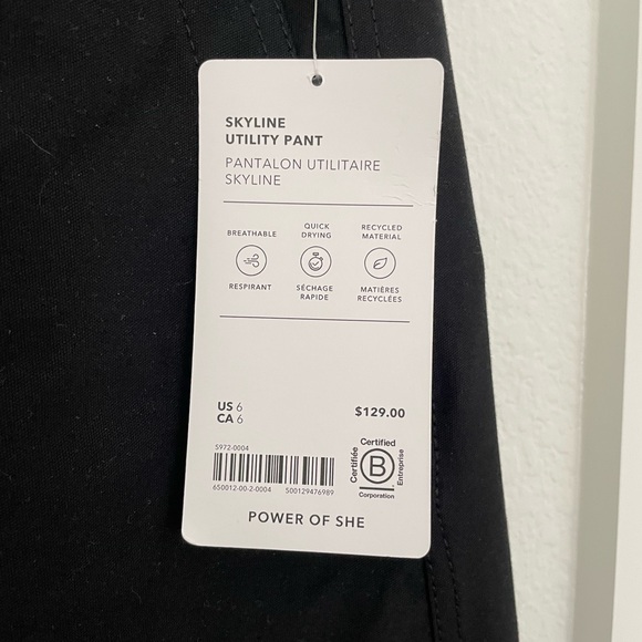 NWT - Athleta Black Skyline High Rise Barrel Leg Pant - Picture 4 of 5